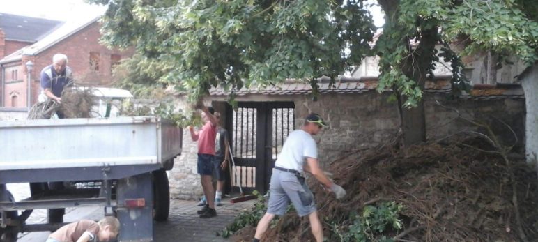 Spontanaktion: Baumschnitt an der Kirche beseitigt